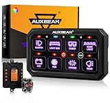 Auxbeam Switch Panel 5 Inch Large 8 Gang Switch Panel RB80 XL Toggle Momentary Pulsed RGB Multifunction Switch Panel for Car Truck SUV RV Camper Van Offroad 2 Years Warranty