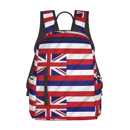 Sac à dos léger noir One Size avec motif hawaïen pour voyage et quotidien