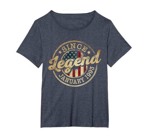 Legend Since January 1993 Vintage 33rd Birthday Classic T-Shirt, Women's Plus, Heather Blue, 3X