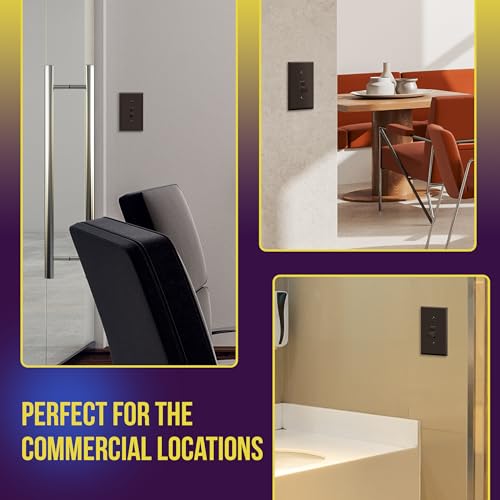 Image of ENERLITES Toggle Light Switch Wall Plate, Gloss Finish, Standard Size 1-Gang 4.50 inch x 2.76 inch, Unbreakable Polycarbonate Thermoplastic, 8811-BR-10PCS, Brown (10 Pack)