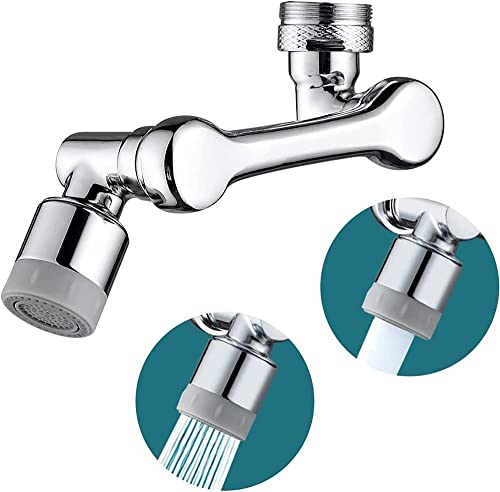 Image of 1080+360 Universal Rotating Faucet Extender, Large-Angle Splash Filter Aerator With 2 Water Outlet Modes, Four Layers of Filtering, Robotic Arm Water Nozzle Adaptor for Kitchen Sink