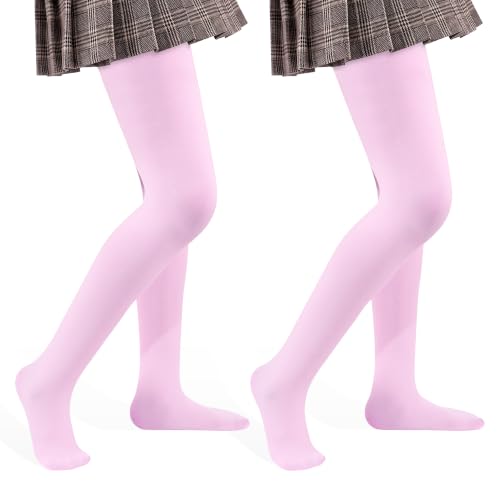 Image of 2 Pack Girls Tights Dance Tights Ballet Girls School uniform Footed Leggings Stockings for Kids 1-13 Years