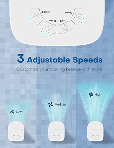 3-In-1 Evaporative Air Cooler - Fancole Small Air Conditioner W/3 Levels Humidify, 7 Colors Night Light, 3 Speeds Portable Air Cooler, Usb Powered Mini Air Conditioner Portable For Room Desktop Office #TOP1