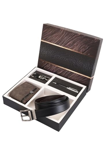 Image of ZEVORA Premium Men's Gift Set | 4-in-1 Combo| Gift for Men, Husband, Boyfriend, Father | Premium Packaging | Birthday /Corporate gift /Anniversary /Festive Gift Box (43CHKBLKNW)