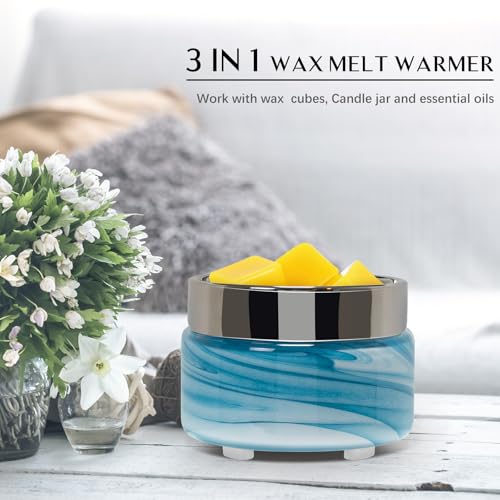 Scented Wax Melt Warmer Electric – Art-glass Candle Wax Warmer, 3-in-1 Wax Melter Burner, Fragrance Warmer for Scented Candles, Wax Melts, Tarts, Essential Oils to Freshen Home Office, Gift & Decor - Image 6
