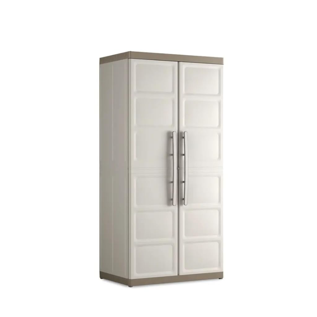 Keter Armadio Alto Excellence XL, 4 Ripiani Regolabili, Beige/Tortora, 89x54x182 H Cm