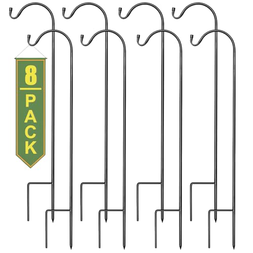 Sorbus Shepherds Hooks for Outdoor - Set of 8 Extendable Garden Planter Stakes for Bird Feeders, Outdoor Décor, Plants, Lights, Lanterns, Flower Baskets, and More! Heavy Duty - Up to 6.5 Lbs. (8 Pack)