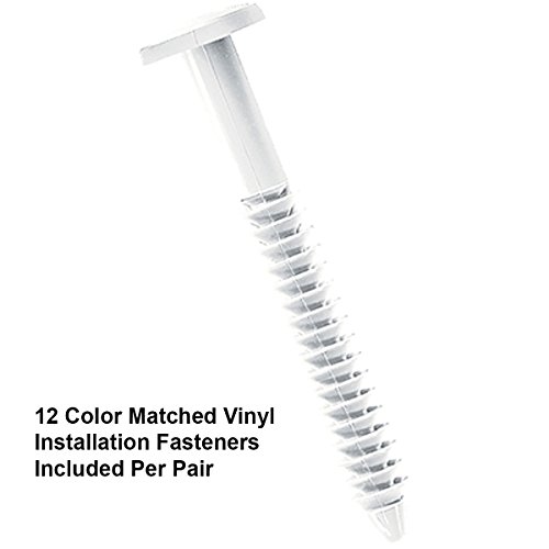 Exterior Solutions Standard Louver Exterior Vinyl Window Shutters, White (Pair), 15 Inch x 35 Inch