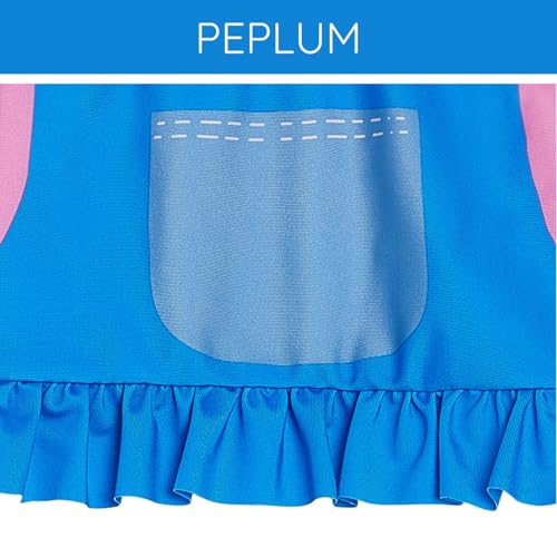 Image of Ms. Rachel Racerback UPF 50+ Peplum Tankini Top and Bikini Bottom Swim Set Infant to Little Kid Sizes (12 Months - 5)