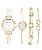 Anne Klein Women's Premium Crystal Accented Watch and Bracelet Set, AK/3578