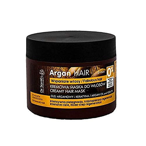 Dr. Sante Mascarilla Capilar Profesional Hidratante de Aceite de Argán y Queratina (Keratina) Pelo - Cabello Dañado Natural Sin Parabenos 300 ml