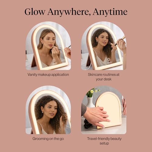 Kitsch Arch Desk Vanity Mirror with Lights - Terracotta - image 8