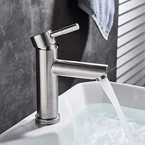 Grifo de toque cepillado con control preciso de agua fría y caliente para lavabo
