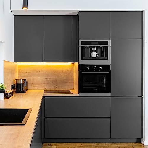 Image of practicalWs 23.6 in x 118 in Dark Grey Wall Paper Peel and Stick Wallpaper