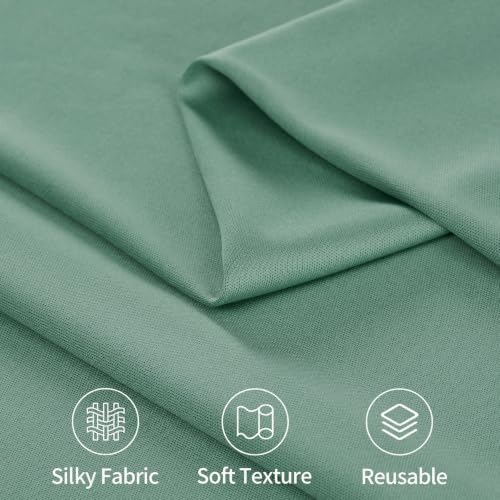 Image of 20ftx15ft Sage Green Backdrop Curtains for Parties, Wrinkle Free Polyester Sage Green Photo Backdrop Drapes 4 Panels 15 ft Long Back Drop Cloth for Wedding Birthday Photography Background Party