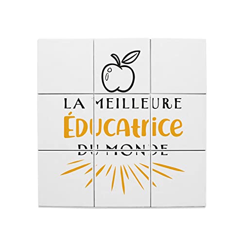 Carreaux céramique meilleure éducatrice du monde cadeau touchant