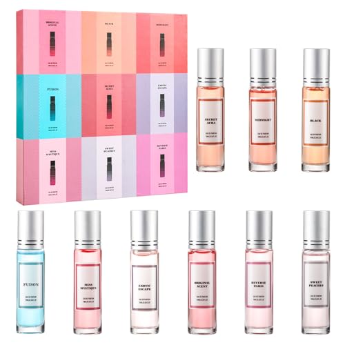Valentines Day Perfume Gift Set for Women, 9 Pcs Roll