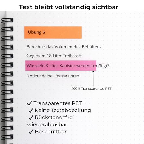BlinkMark PET Index Tabs – 300 Stück Study Edition | Transparente Register-Reiter & Haftmarker | Beschreibbar, Wiederablösbar | Für Bücher, Notizen, Lernen & Büroorganisation
