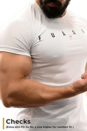Image of FUAARK Men's Round Neck Slim fit Gym & Active wear Sports T-Shirt for Workout & Casual Wear