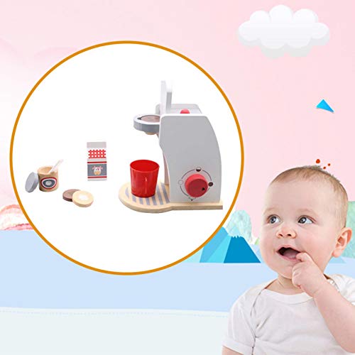 YUNYI Kaffeemaschine Spielzeug aus Holz mit Tasse und Milch I Zubehör Spiel-Küchen - Kinderküche Set - ermutigen Sie… – Bild 5