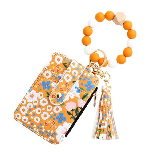 Portafogli estetici da portafogli floreali portafoglio in con motivo floreale - Bellissimi in similpelle con bordo piegato braccialetto per donna silicone