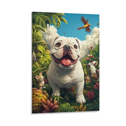Bulldog français toile premium 12x18inch peinture artistique
