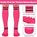 Sarfel Youth Soccer Socks Girls Soccer Socks 6-8 Years Old Hot Pink Softball Sock for Girls Youth Baseball Sock 2 Pack