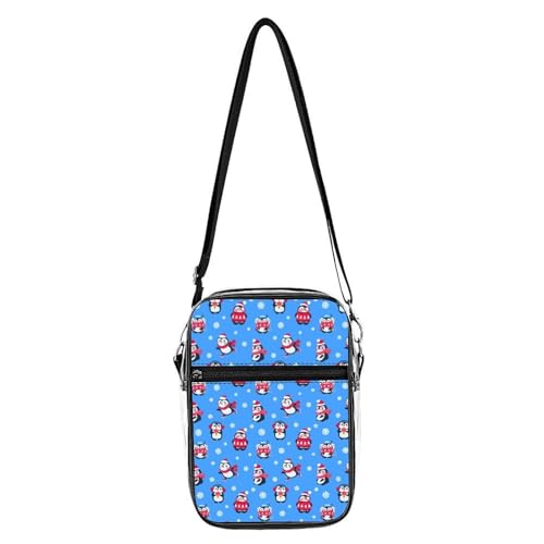 Penguins Christmas Clear Crossbody Bag Stadium Bag Adjustable Side Shoulder Bags Messenger Bag with 2 Compartments - Main Image