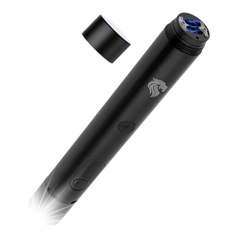 Odds Shifter's DefenPro 32,000,000 Stun Pen Stun Gun for Self Defense Tactical Stun Pen with USB Rechargeable, Battery Indicator, Durable Clip, Compact and Concealable for Protection (Black 2.0)