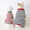 Hdwk&Hped Soft Cotton Dog Pajamas for All Seasons, Striped Solid Pet Bottoming Jumpsuit for Small Dog Cat Puppy 3 Styles (Christmas Style 2-Pack, #4) #4