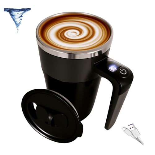 Taza de Café Auto Mezclante 400ml con Tapa Negra