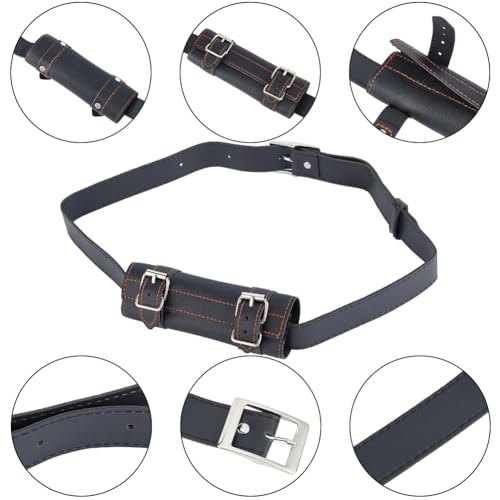 Image of GORGECRAFT Medieval Leather Sword Dagger Frog Adjustable Shoulder Sword Holder Sheath Belt Rapier Scabbard Knight Renaissance Holster PU Leather Carry Case for Halloween Men Women Warrior Pirate