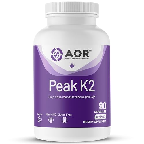 AOR Peak K2 Vitamin K2 MK-4 90 Vegan Capsules 30-90 Day Supply Essential for Bone Structure