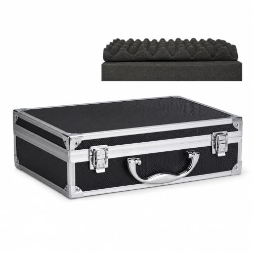 Image of FashionCha Metal Equipment Case for Instrument, Black, A-005 Small Black with Grid