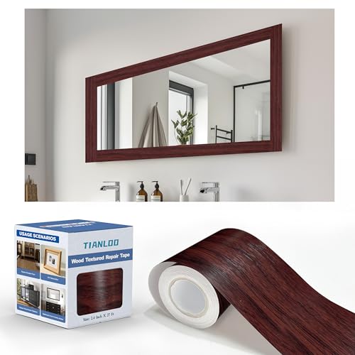 TIANLDD 27 FT Wood Grain Wallpaper Border, Removable Waterproof Mirror