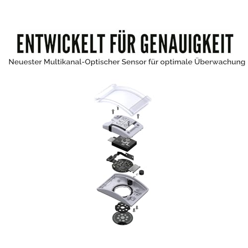 COROS Herzfrequenzmonitor und Pulsmesser, Komfort, einfach zu tragen, automatische Verschleißerkennung, fortschrittlicher Sensor, Bluetooth, 38 Stunden Batterielaufzeit (Grau, Groß)