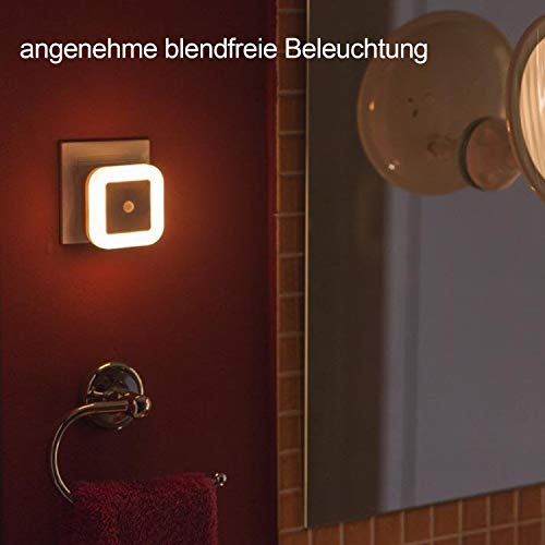 soaiy 2pcs veilleuse lampe led de 1w automatique avec capteur de mouvement physique pir pour chambre d’enfant/toilette/entrée/escalier/couloir/passage lumière chaude