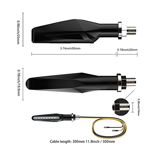 CCAUTOVIE LED Blinker Motorrad E Geprüft Universal Tagfahrlicht Mit Lauflicht Bernstein E24, 2 Stück