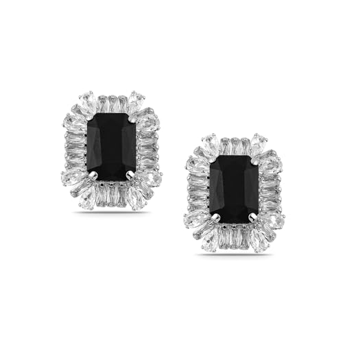 Image of Rubans Stud Earrings American Diamond Zirconia & Crystal Jewellery Gift for Women & Girls