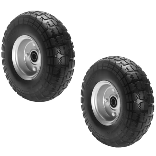 EINESIN 2x Roue Increvable 4.10/3.50-4, Roue de Brouette Increvable, Ø 255 x 80mm, Alésage 16mm, apacité de charge max. 100 kg,Pour Diables, Brouettes,...