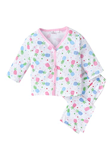 Image of babywish Baby Boys and Baby Girl Clothing Set 100% Cotton Full Sleeve Jhabla T-Shirt Trouser Pajama Newbrn Kids Clothes Set