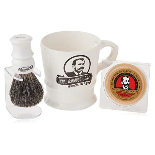 Colonel Conk Model 221 Mug, Mixed Badger Brush and Soap