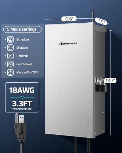 Dewenwils HSLT05X 300W Wi-Fi Low Voltage Landscape Transformer With 3 Zones, 2.4Ghz Smart Low Voltage Transformer, 120V Ac To 12V/14V Ac, Landscape Lighting Transformer For Outdoor Lights thumb #6