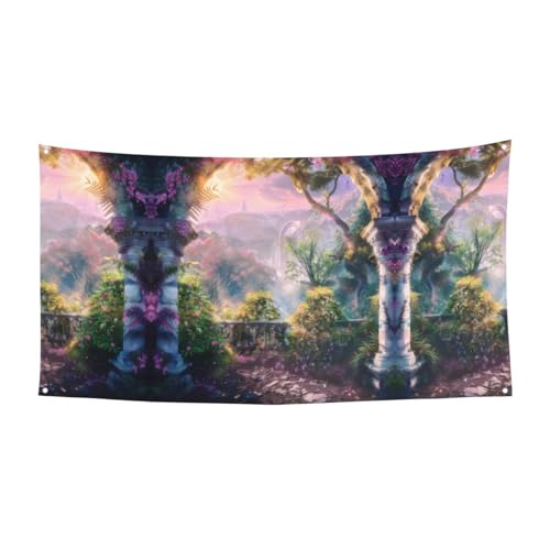 MINDBBDFJ Fantasy Background Print Banners And Signs For Outdoor/Indoor,Personalized Banner Customizable Parties Halloween Banner (180x90cm)