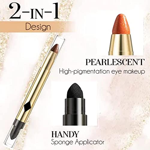 Knachohel 2-In-1 Pearlescent Eyeshadow Makeup Pen, Glitter Highlighter Makeup (3# Light Brown) #TOP3