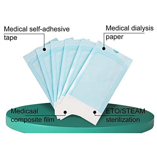 TMRBBesty 100 pcs Sterilisationsbeutel,Selbstdichtender Sterilisationsbeutel,Autoklav-Selbstverschließender Sterilisationsbeutel,Selbstdichtende Sterilisationsbeutel kleine,70 * 230MM