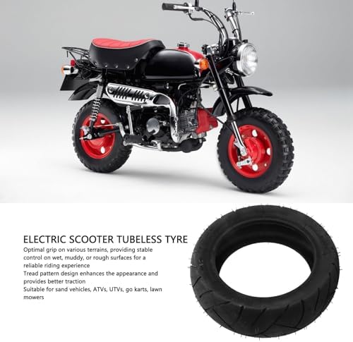 Vacuum Tire, Electric Scooter Tire 90/65-8 Rubber for Super Pocket Bike, Front Wheel Tubeless Replacement Tyre