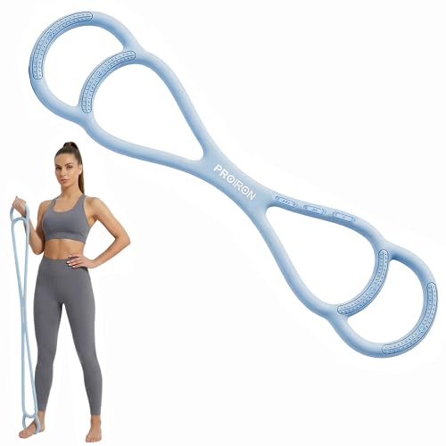 Proiron Figura 8 Fasce Di Resistenza Regolabili Con Manici, Fascia Elastica Per Yoga, Braccia, Petto E Spalle, Fascia Di Resistenza Per Donne - Blu