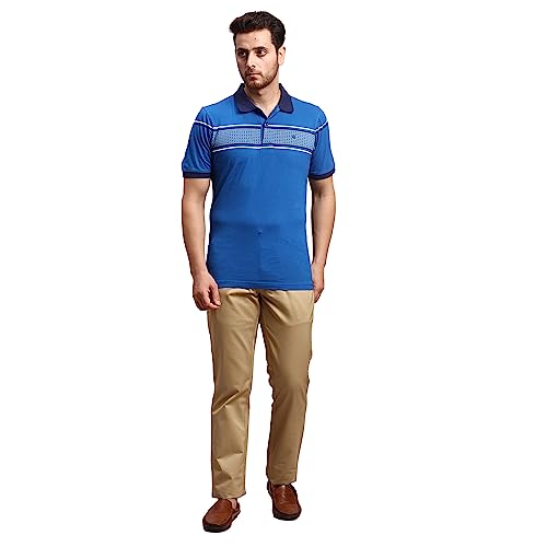 Image of Colorplus Men's Pure Cotton Solid Piece Dyed Pattern Contemporary Fit Flat Front Casual Trouser