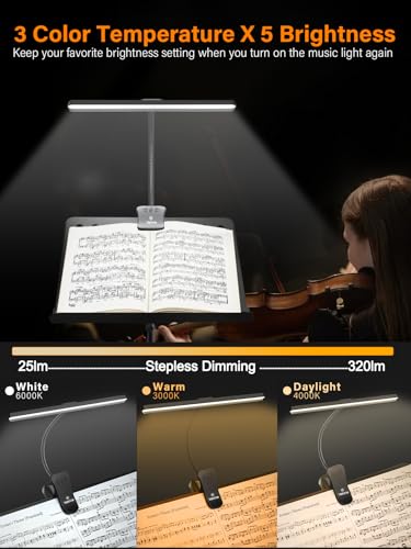 image for Vekkia Professional 116 LED Rechargeable Music Stand Light - Foldable 